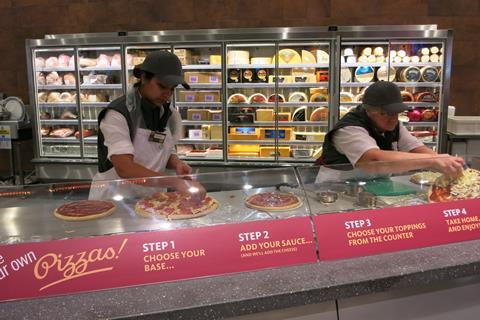 Morrisons pizza making area in Preston